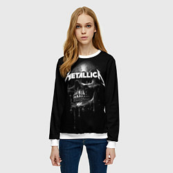 Свитшот женский Metallica - rock group, цвет: 3D-белый — фото 2