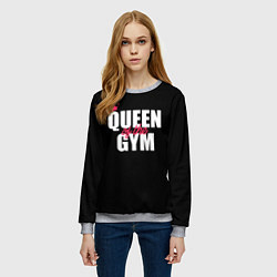 Свитшот женский Queen of the gym - crown, цвет: 3D-меланж — фото 2
