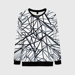 Женский свитшот Чёрные хаотичные линии на белом фоне
