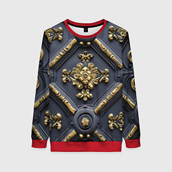 Свитшот женский Классические объемные золотые узоры, цвет: 3D-красный