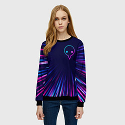 Свитшот женский Evangelion neon blast lines, цвет: 3D-черный — фото 2