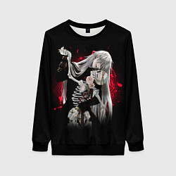 Свитшот женский Темный дворецкий Гробовщик танцует со скелетом, цвет: 3D-черный