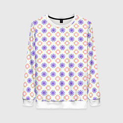 Свитшот женский Красивый узор цветочки, цвет: 3D-белый