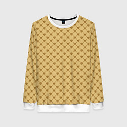 Свитшот женский Паттерн орлы бежевый luxury, цвет: 3D-белый