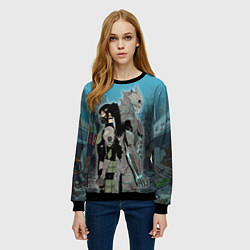 Свитшот женский Хибино и Аширо -Кайдзю номер 8, цвет: 3D-черный — фото 2