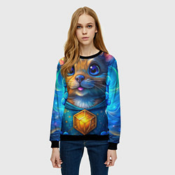 Свитшот женский Криптовалютный хомяк, цвет: 3D-черный — фото 2