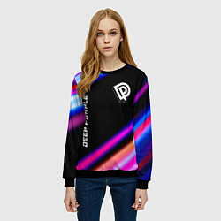 Свитшот женский Deep Purple neon rock lights, цвет: 3D-черный — фото 2