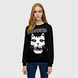 Свитшот женский Misfits - Meowsfits, цвет: 3D-черный — фото 2