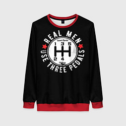 Свитшот женский Real man uses three pedals, цвет: 3D-красный