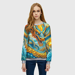 Свитшот женский Огромная змея, цвет: 3D-меланж — фото 2