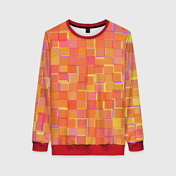 Женский свитшот Россыпь оранжевых квадратов