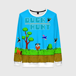 Свитшот женский Duck hunt dog, цвет: 3D-белый