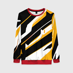 Женский свитшот Жёлто-белые широкие линии на чёрном фоне