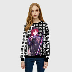 Свитшот женский Wuthering Waves - Иньлинь, цвет: 3D-черный — фото 2