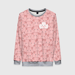 Женский свитшот Свинки паттерн