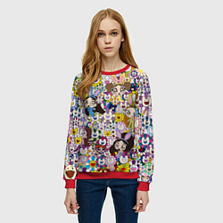 Свитшот женский Right now NewJeans and Takashi Murakami, цвет: 3D-красный — фото 2