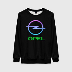 Свитшот женский Opel auto neon, цвет: 3D-черный