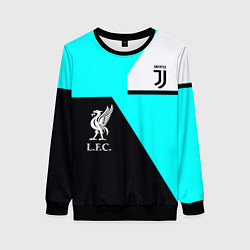 Свитшот женский Juventus x Liverpool geometry, цвет: 3D-черный