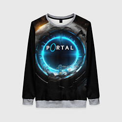 Свитшот женский Portal логотип игры, цвет: 3D-меланж