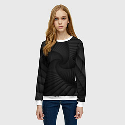 Свитшот женский Геометрическая темная иллюзия, цвет: 3D-белый — фото 2