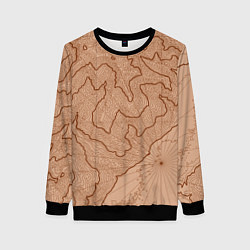 Женский свитшот Старая карта неизвестного мира