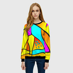 Свитшот женский Яркая абстракция, цвет: 3D-черный — фото 2
