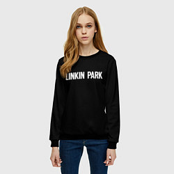 Свитшот женский Linkin park rock white, цвет: 3D-черный — фото 2