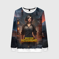 Свитшот женский PUBG game wallpaper, цвет: 3D-белый