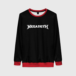 Свитшот женский Megadeth logo white, цвет: 3D-красный