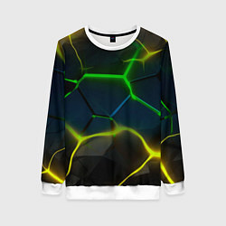 Женский свитшот Неоновые яркие зеленые плиты с желтым светом