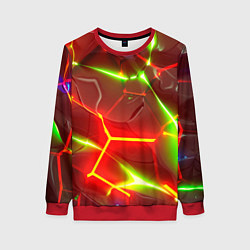 Женский свитшот Неоновые красные плиты с ярким светом