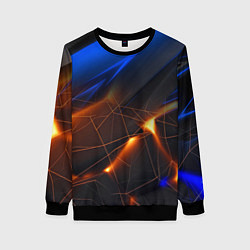 Женский свитшот Синяя абстракция с желтыми плитами