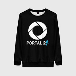 Свитшот женский Portal2 logo game, цвет: 3D-черный