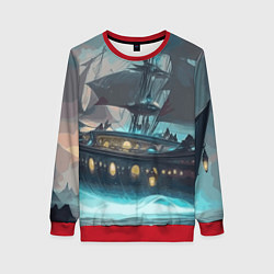 Свитшот женский Мистический корабль, цвет: 3D-красный