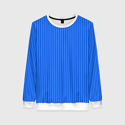 Женский свитшот Лазурный синий в тонкую полоску