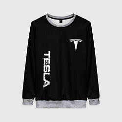 Женский свитшот Tesla logo white