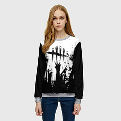 Свитшот женский Dead by daylight horror краски, цвет: 3D-меланж — фото 2