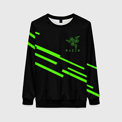 Женский свитшот Razer line green