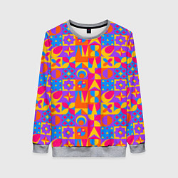 Свитшот женский Нео-гео текстура, цвет: 3D-меланж