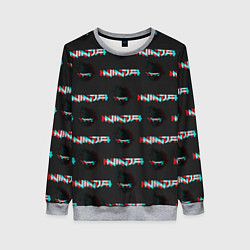 Свитшот женский Ninja team fortnite bloger, цвет: 3D-меланж