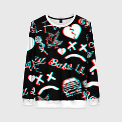 Свитшот женский Lil Peep logo glitch, цвет: 3D-белый