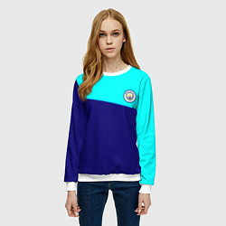 Свитшот женский Манчестер сити геометрия спорт, цвет: 3D-белый — фото 2