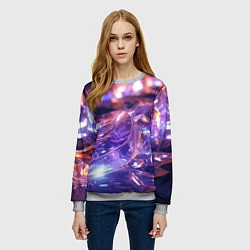 Свитшот женский Плавление абстрактных блестящих камней, цвет: 3D-меланж — фото 2