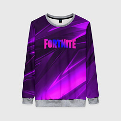 Свитшот женский Fortnite neon stripes angles logo, цвет: 3D-меланж