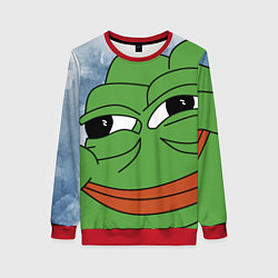 Свитшот женский Хитрый лягушонок пепе, цвет: 3D-красный