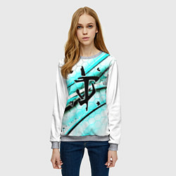 Свитшот женский Doom logo палач, цвет: 3D-меланж — фото 2