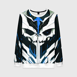 Женский свитшот Абстрактный белый череп и синие полосы