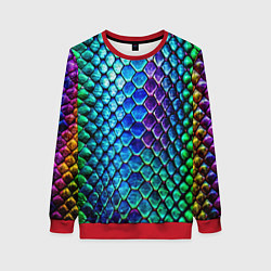 Женский свитшот Радужная кожа змеи