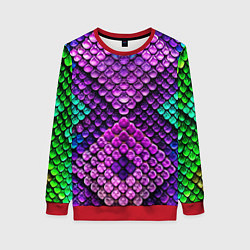 Женский свитшот Фиолетовая текстурная кожа змеи