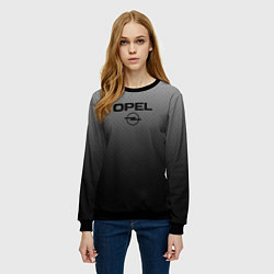 Свитшот женский Opel тёмно-серый градиент, цвет: 3D-черный — фото 2